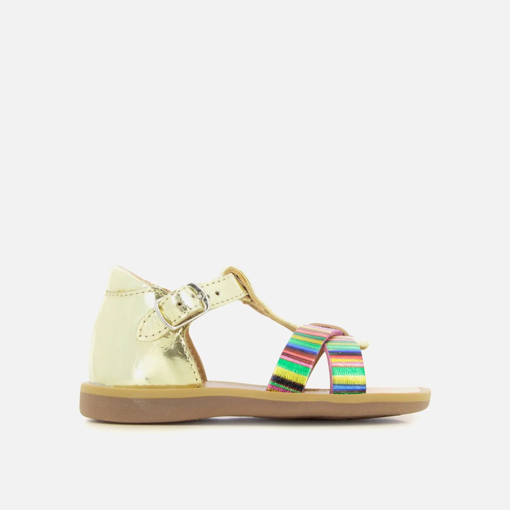 pom-d-api-poppy-xexe-sandale-premiers-pas-cuir-dor-multicolore-fille image 3