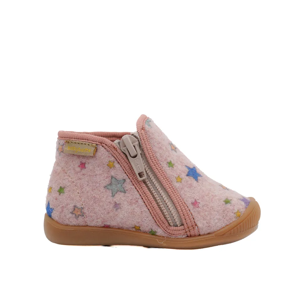 babybotte-pierette-chausson-b-b-fille-zip-rose-toiles image 1