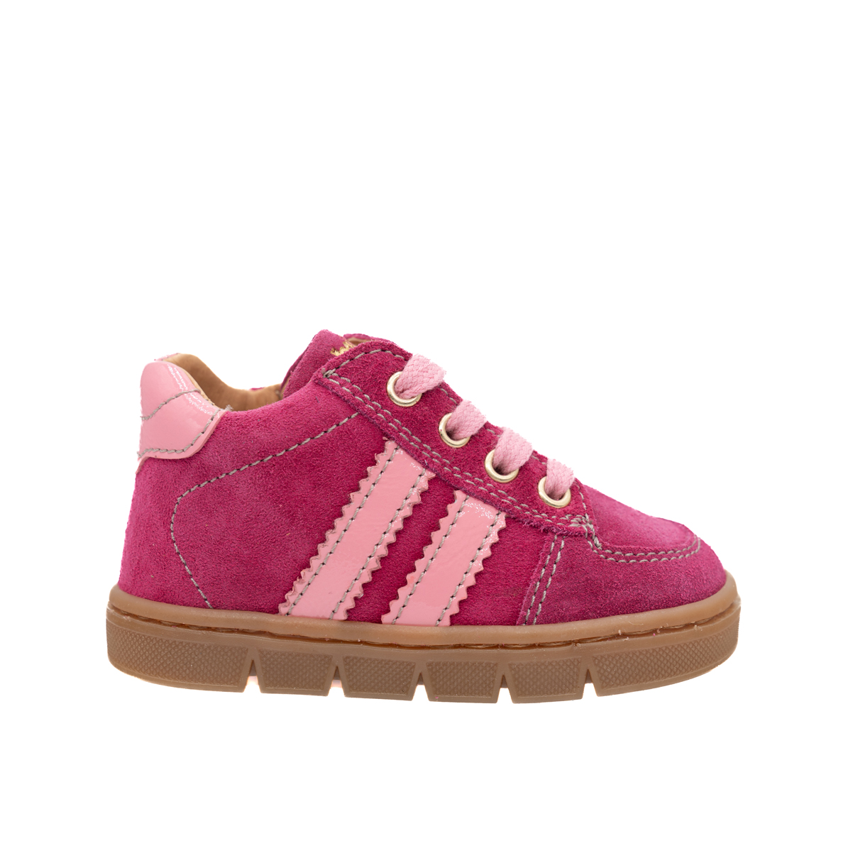 babybotte-farella-chaussure-b-b-fille-lacets-zip-cuir-fuxia image 1