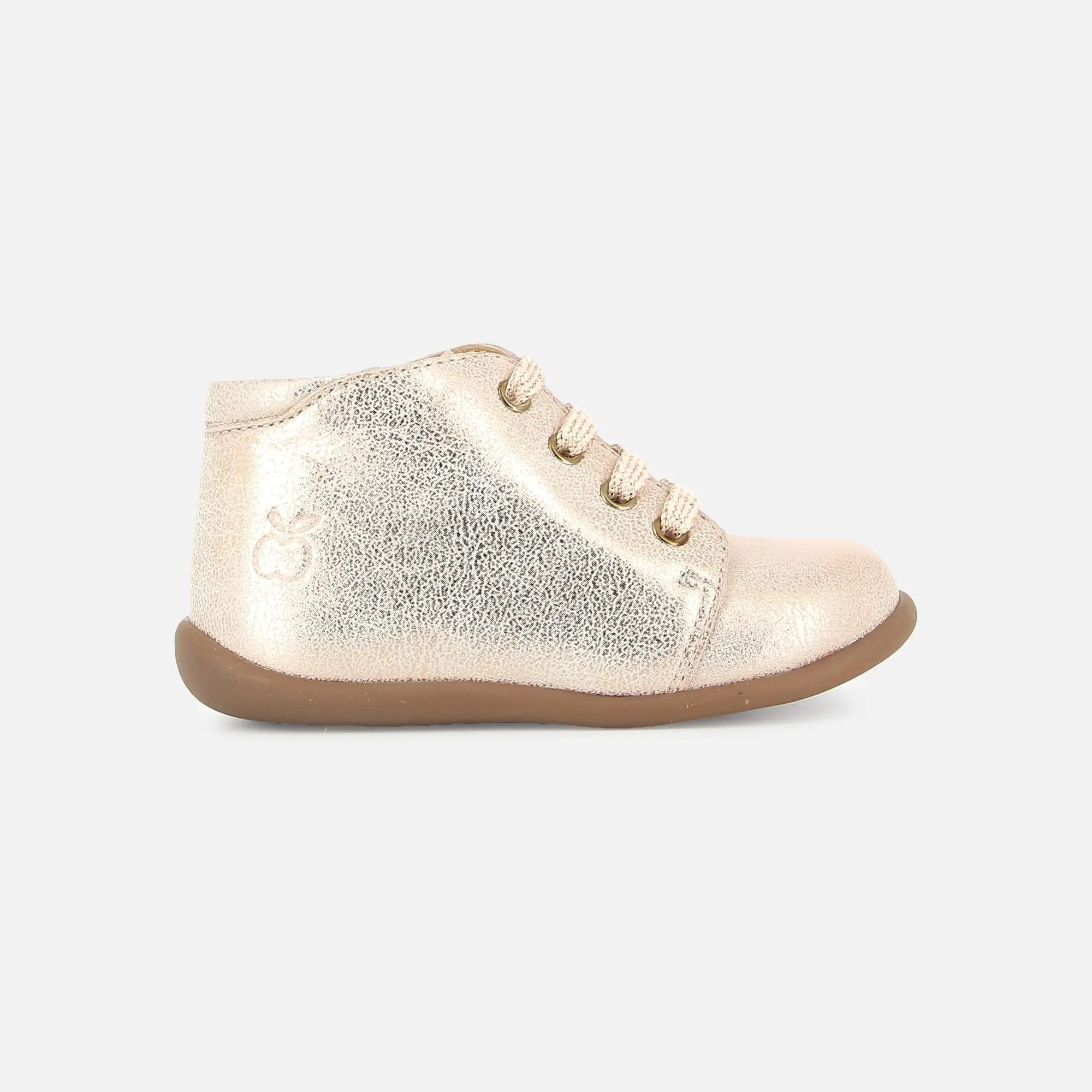 pom-d-api-stand-up-bottine-premiers-pas-fille-cuir-dor image 3