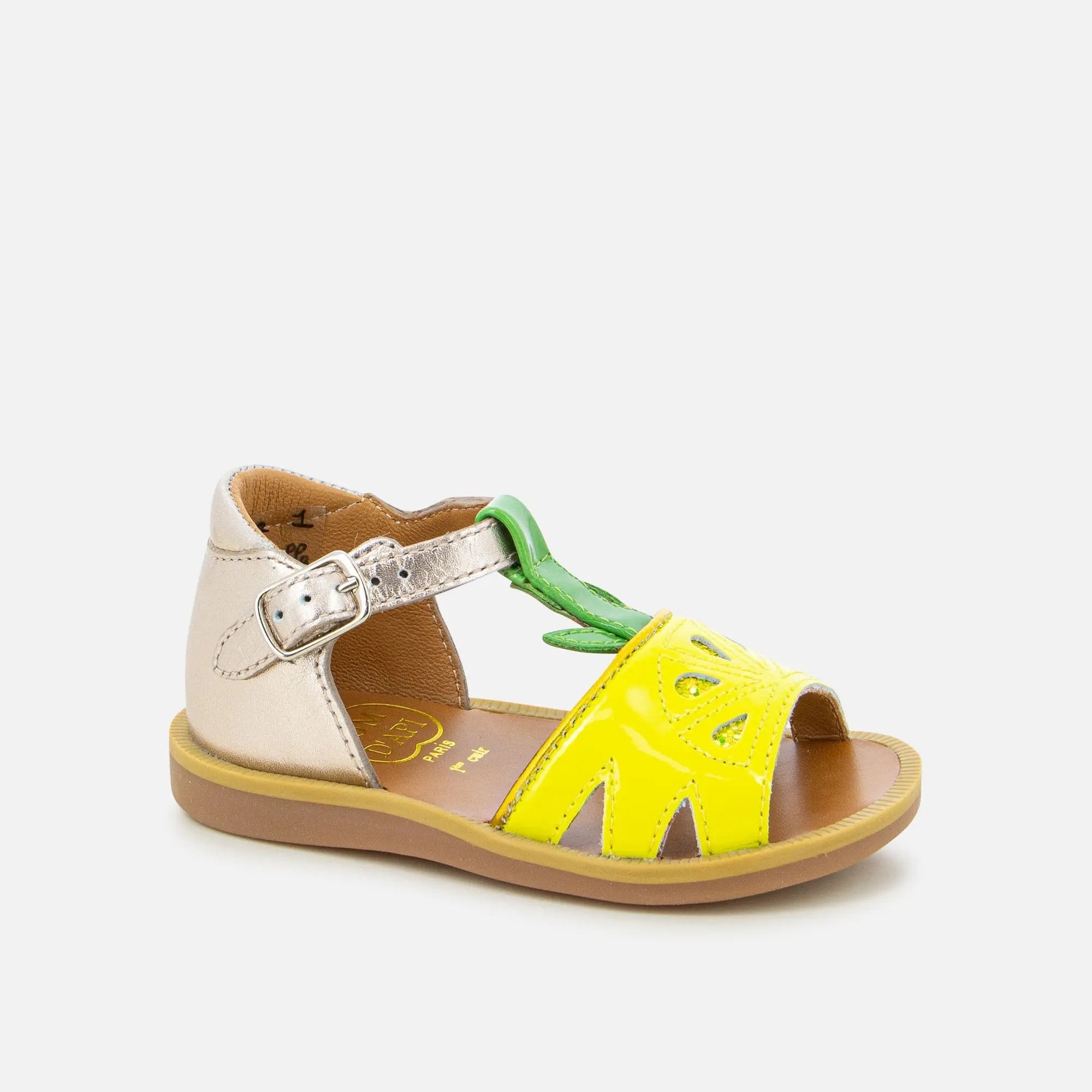 pom-d-api-poppy-agrume-sandale-premiers-pas-jaune-oro-citron image 1