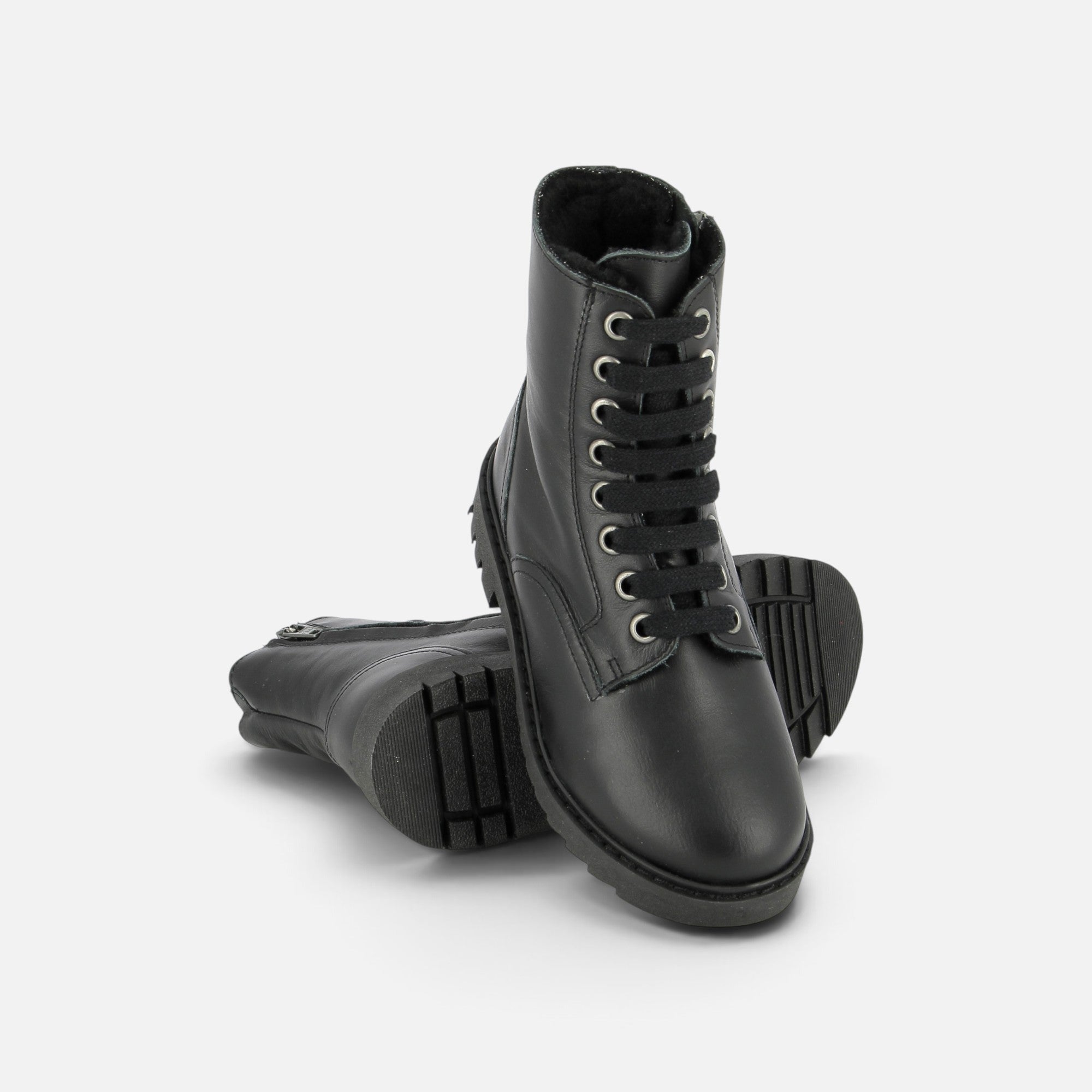 pom-d-api-sid-ranger-fur-bottine-fourr-e-noir-semelle-noire image 2