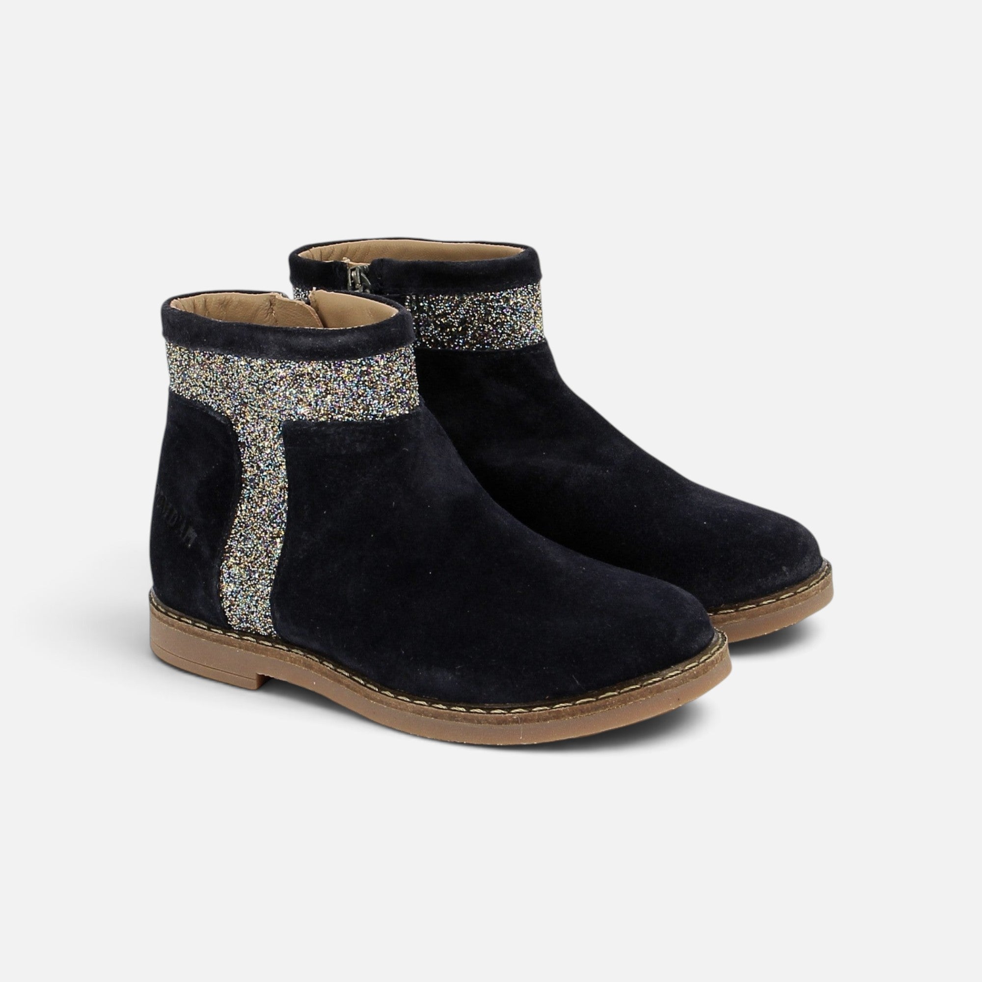 pom-d-api-trip-trott-boots-enfant-velours-glitter-navy-multi image 1