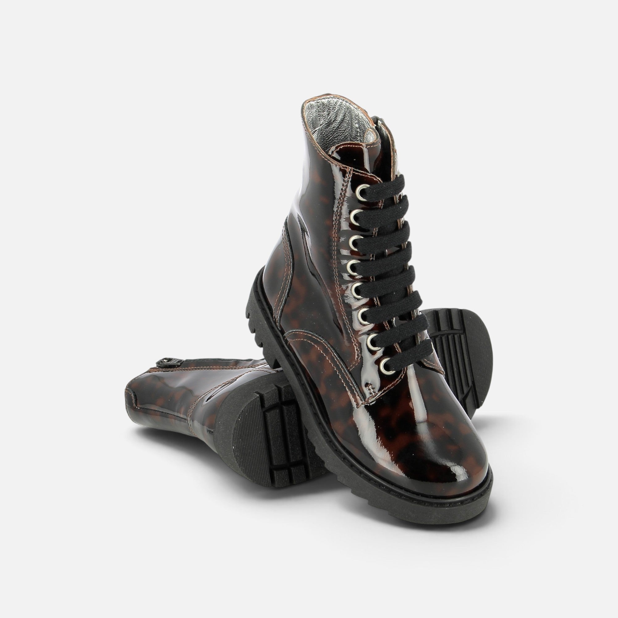 pom-d-api-sid-ranger-boots-fille-noir-vernis-tartaruga image 2