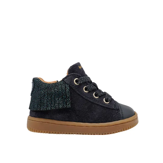 babybotte-frange-bleu-chaussure-b-b-fille-lacets-et-zip-en-velours image 1