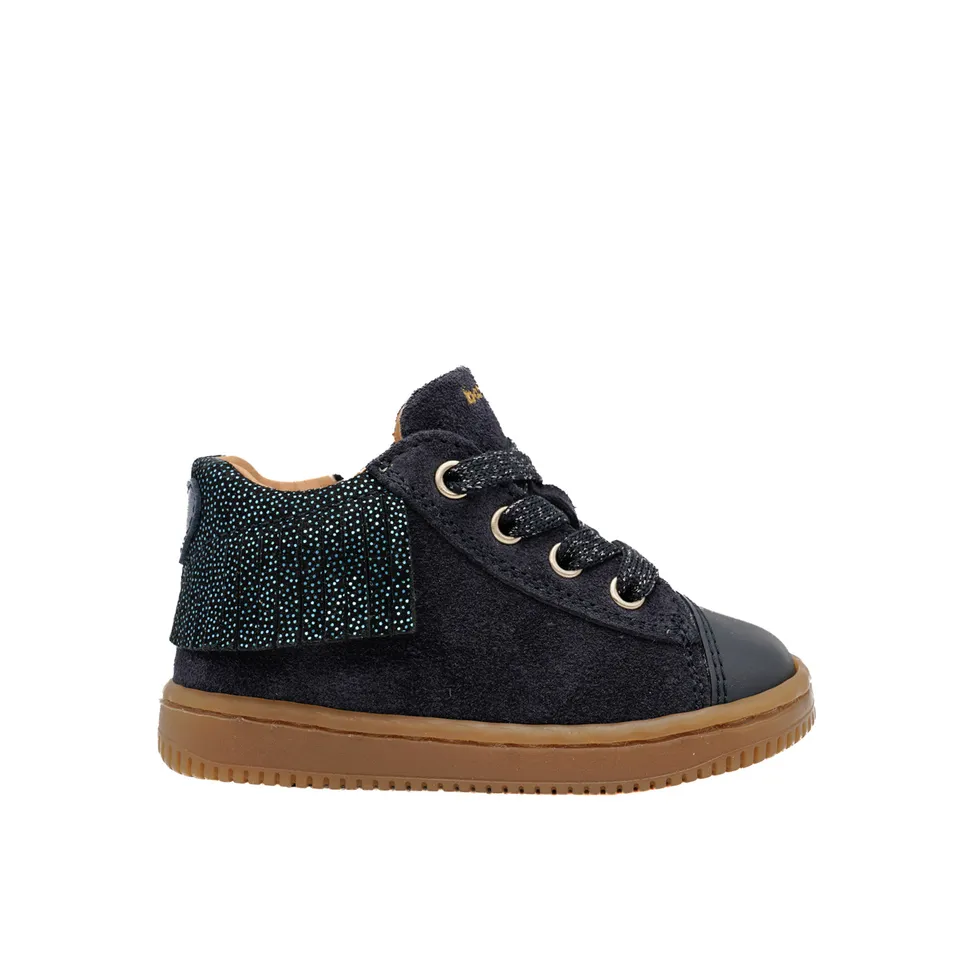 babybotte-frange-bleu-chaussure-b-b-fille-lacets-et-zip-en-velours image 1