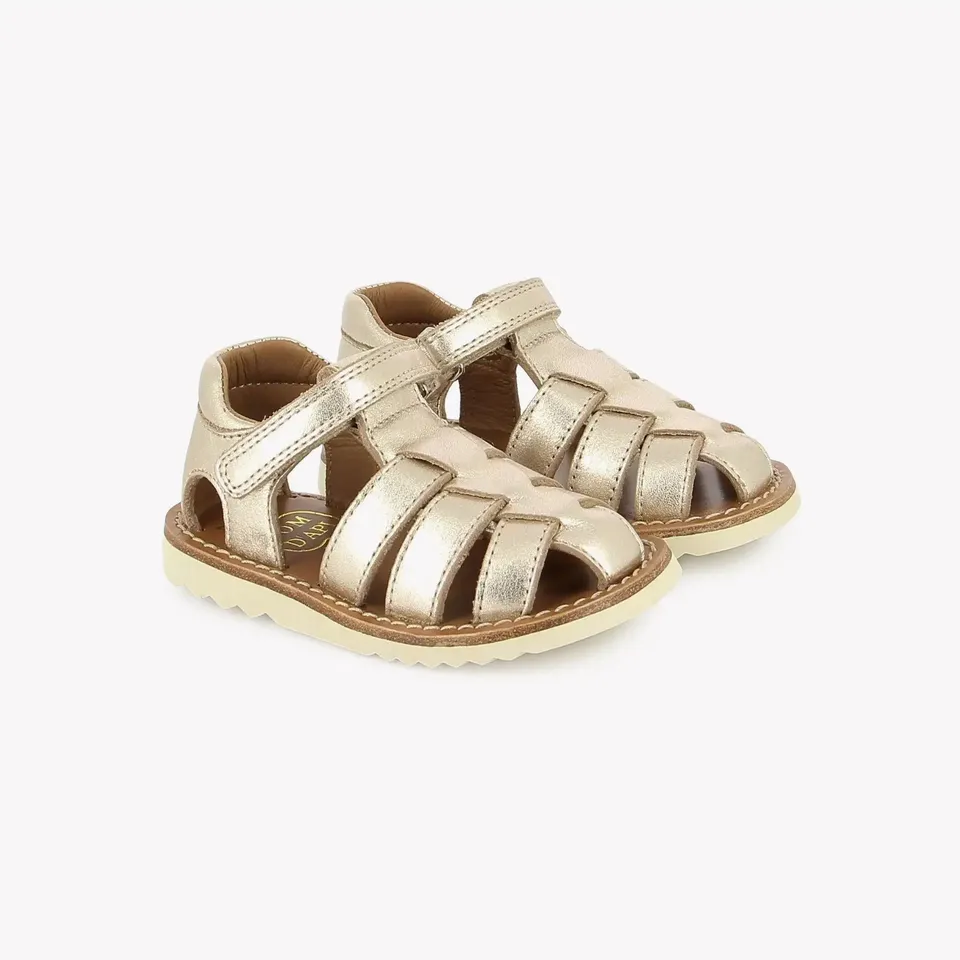 pom-d-api-waff-papy-sandales-premiers-pas-fille-laminato-platine-tige-haute image 1