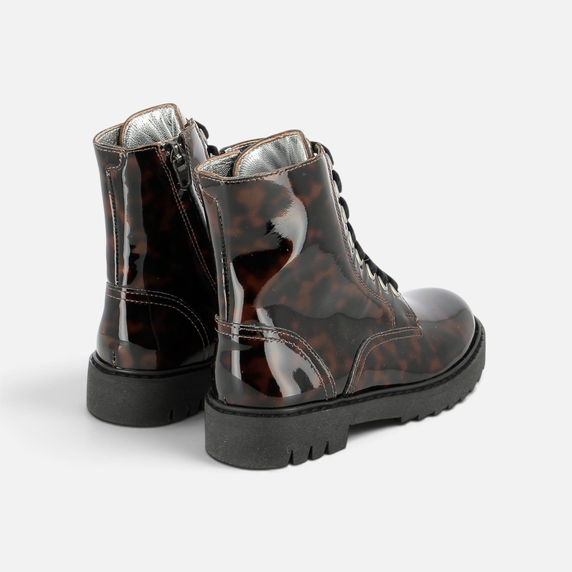 pom-d-api-sid-ranger-boots-fille-noir-vernis-tartaruga image 3