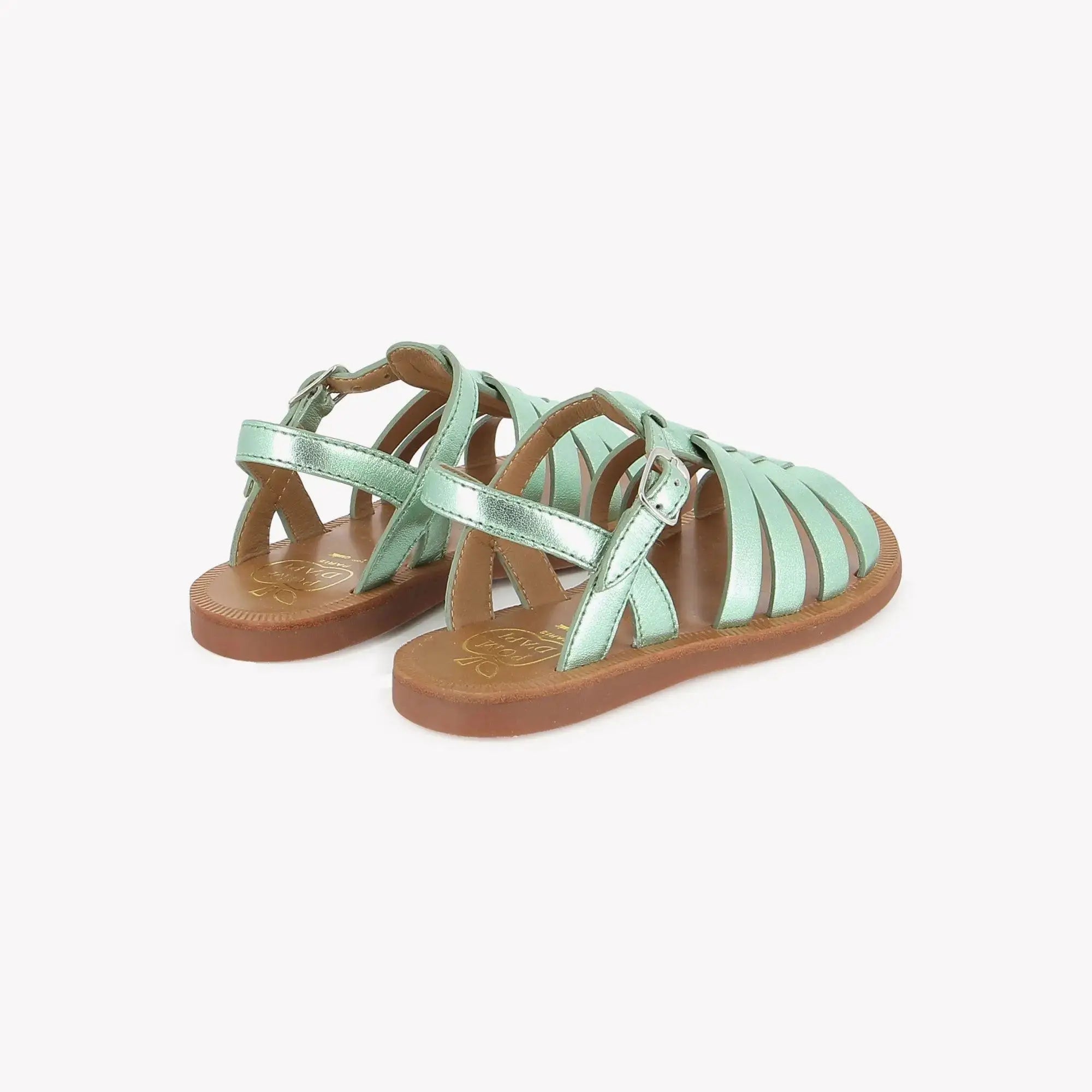 pom-d-api-plagette-strap-sandale-fille-vert-d-eau-laminato image 3