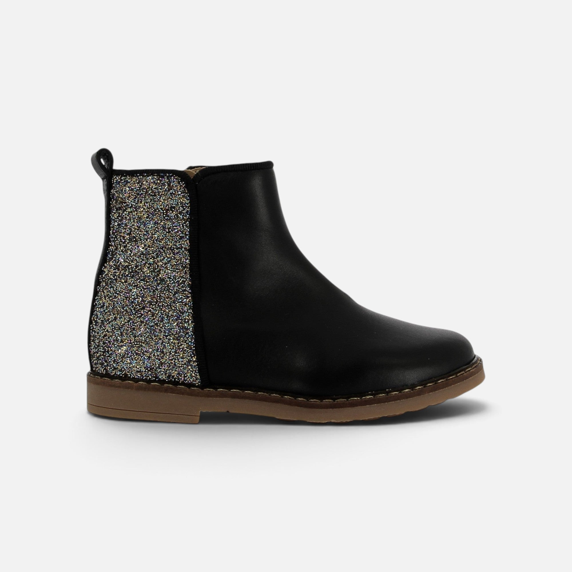 pom-d-api-trip-back-bottine-nappa-glitter-noir-multi-fille image 4