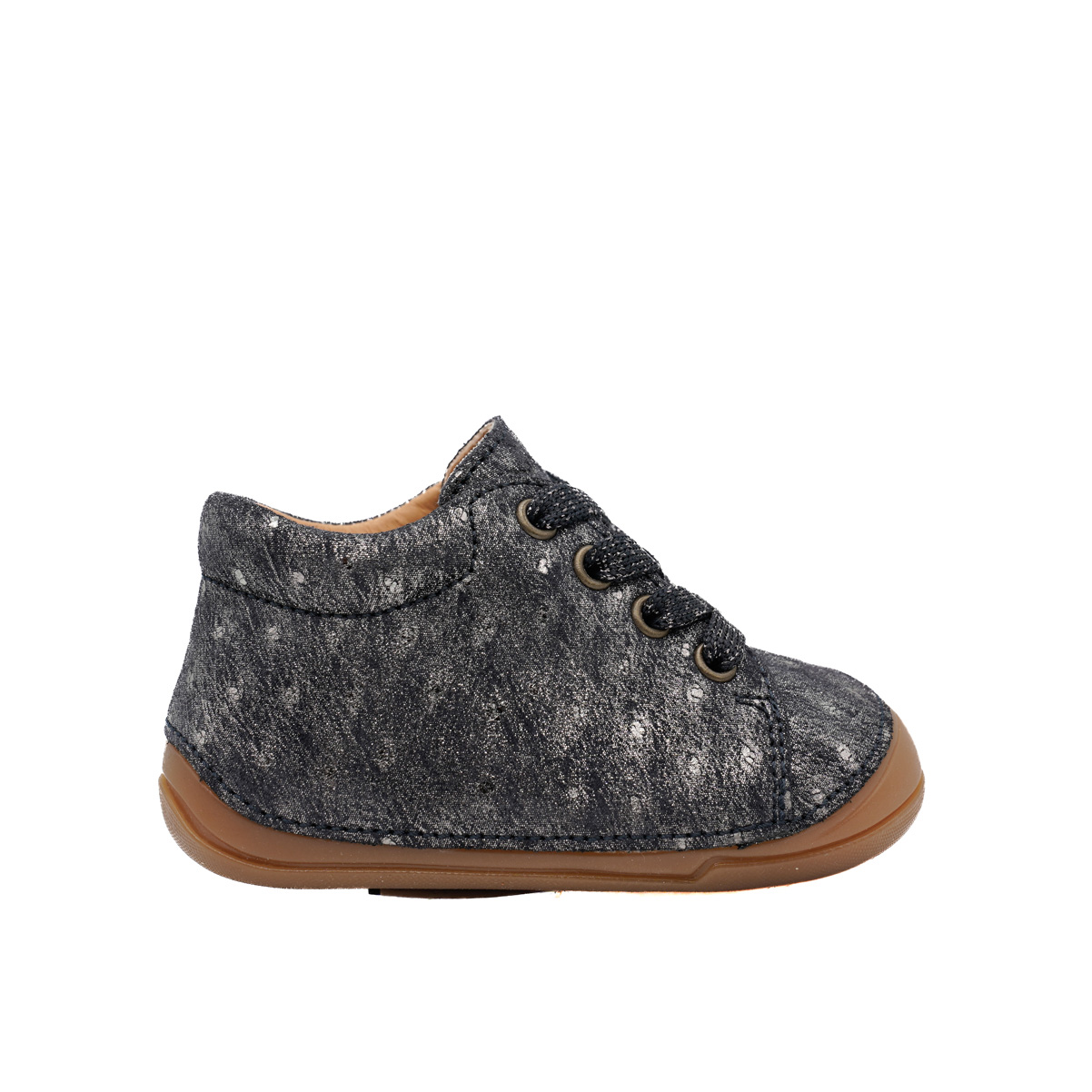 babybotte-zoha-bleu-chaussure-lacets-nouveau-n-petite-fille image 1