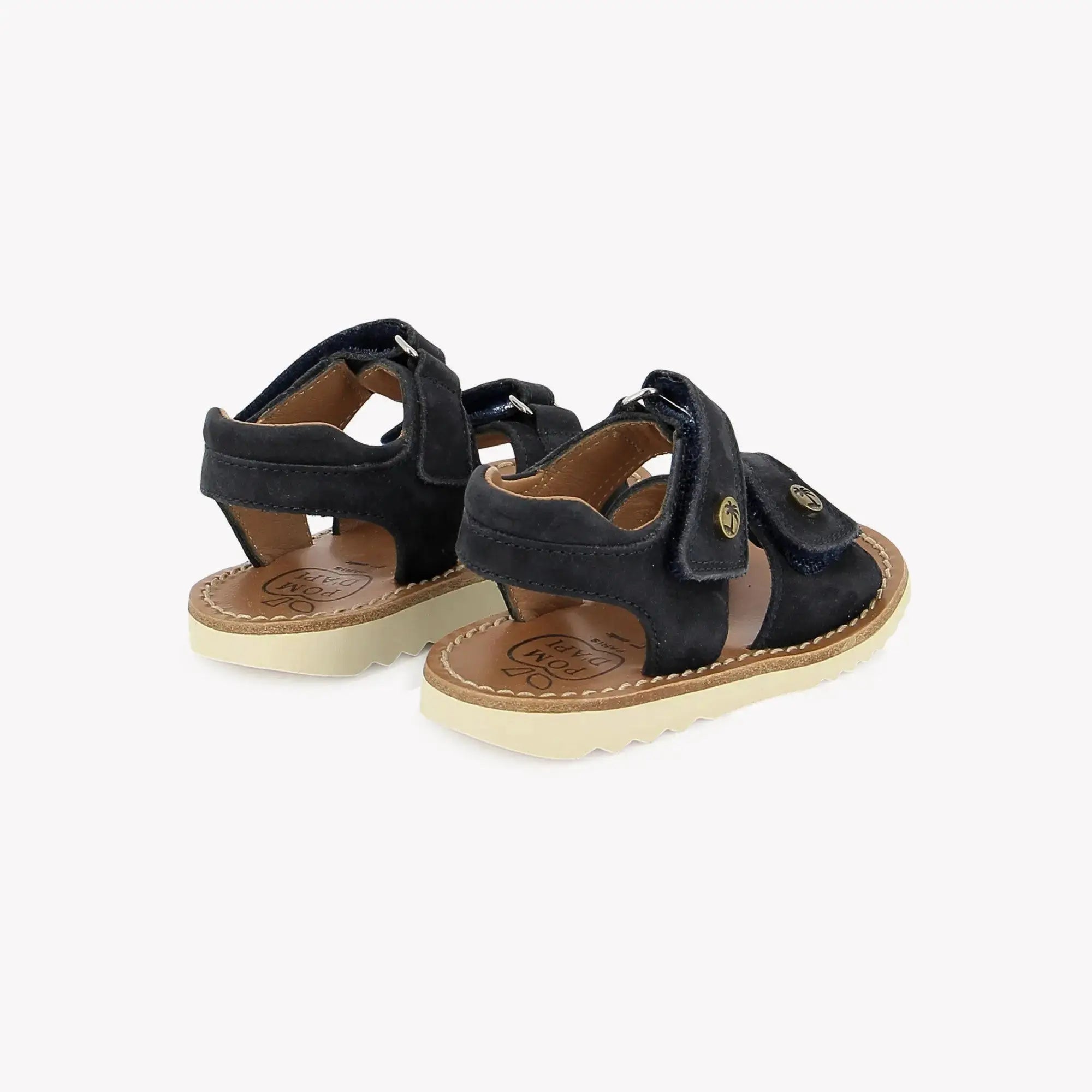 pom-d-api-waff-easy-sandale-gar-on-cuir-nubuck-marine image 3