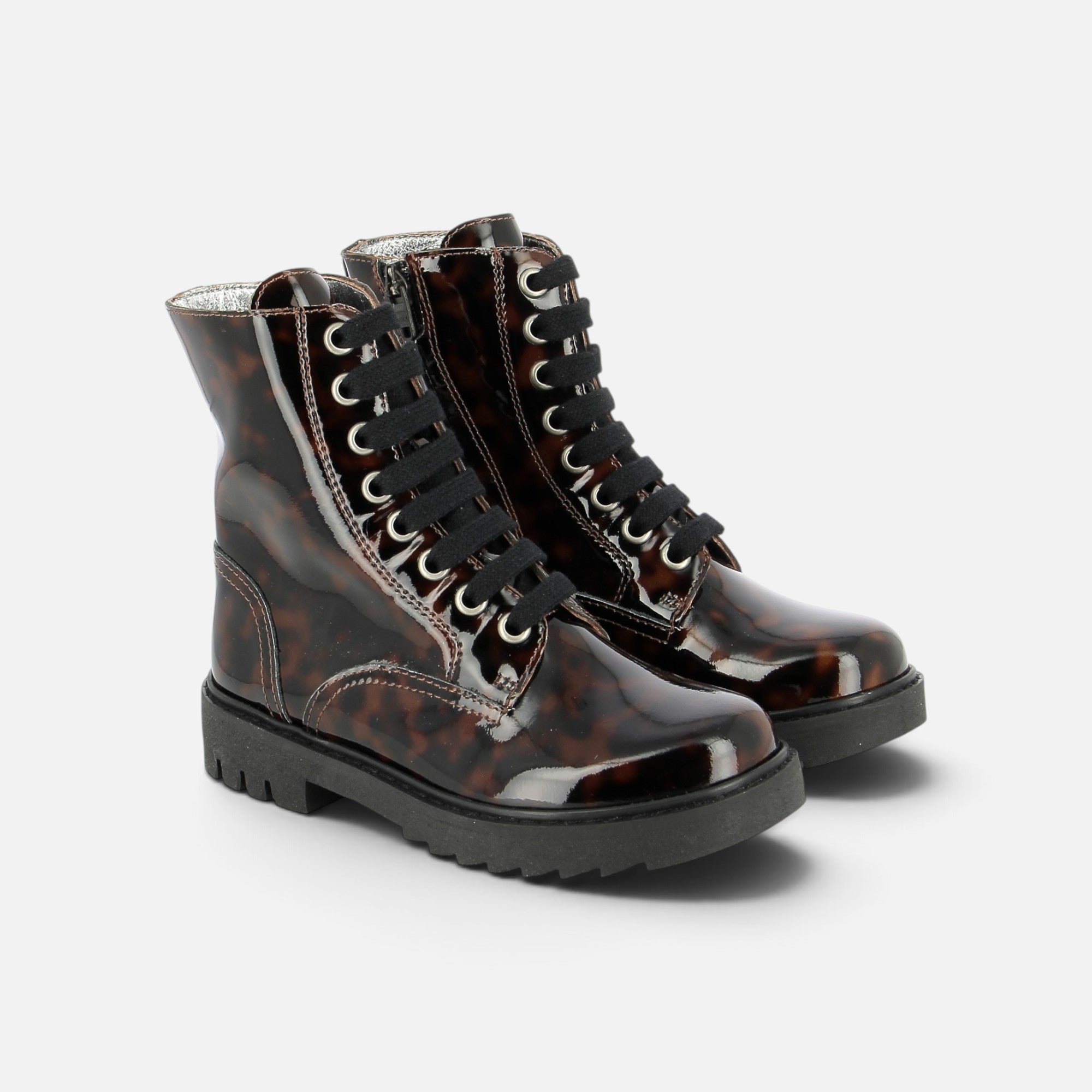pom-d-api-sid-ranger-boots-fille-noir-vernis-tartaruga image 1