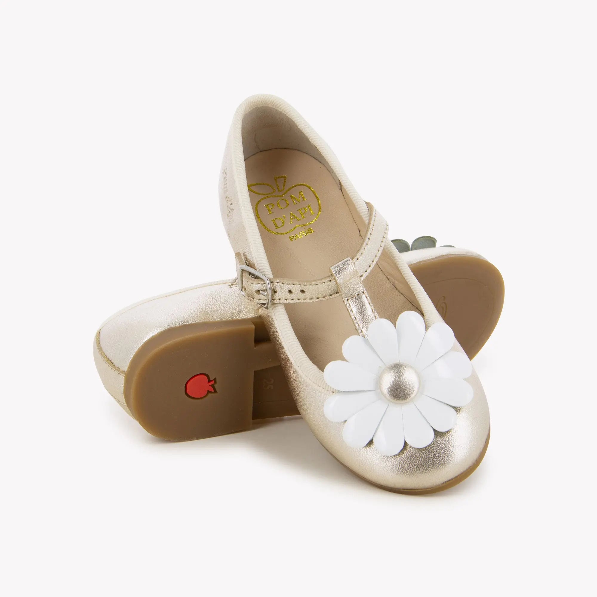 pom-d-api-dory-flo-ballerines-fille-platine-laminato image 2