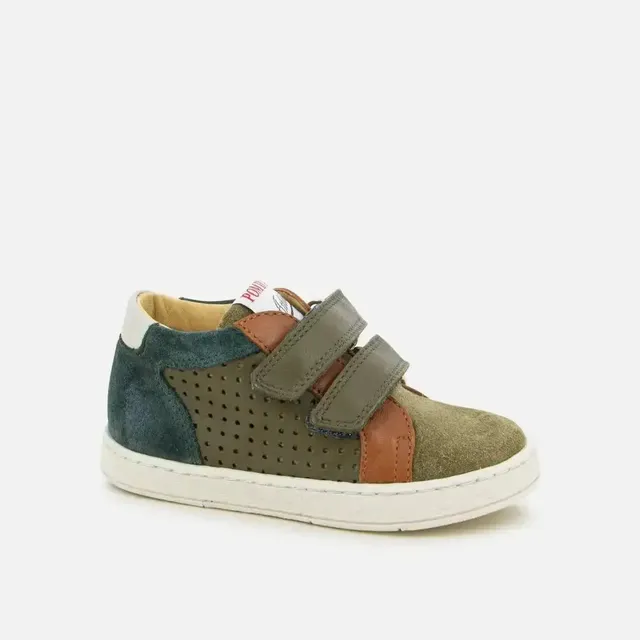 pom-d-api-mousse-easy-perfo-basket-premiers-pas-gar-on-cuir-kaki image 1