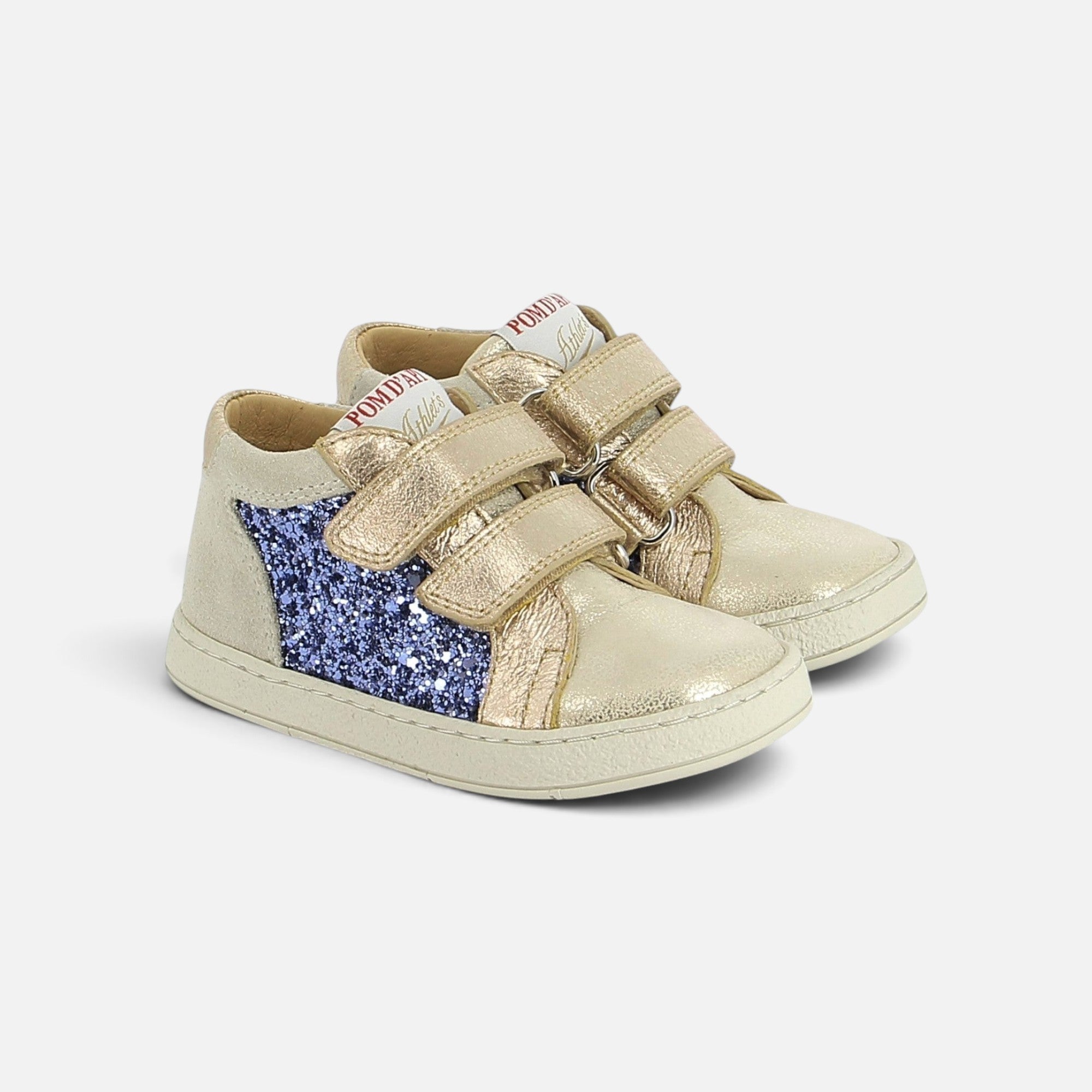 pom-d-api-mousse-easy-top-basket-fille-platine-azul-dor image 1