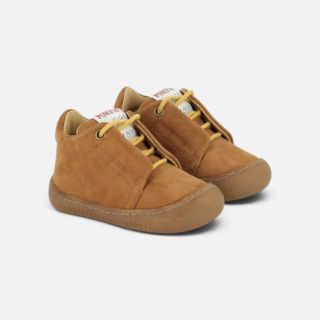 pom-d-api-yaka-speed-chaussure-barefoot-premiers-pas-nubuck-camel image 1