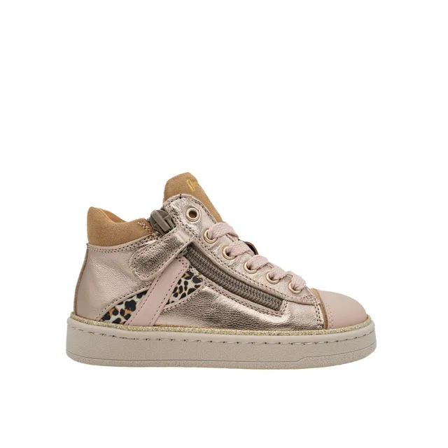 babybotte-kroisette-platinum-chaussure-fille-cuir-lamin-platine-zip image 1