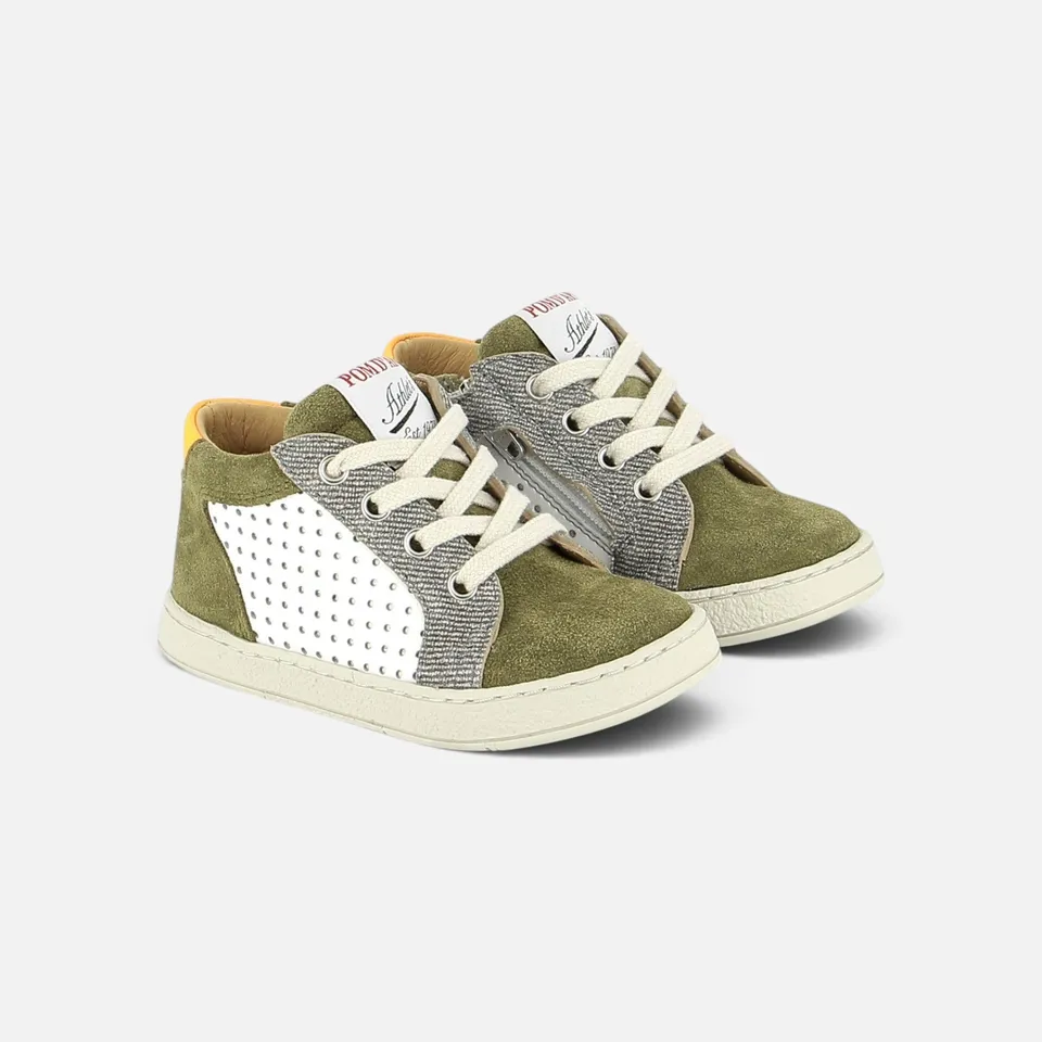 pom-d-api-mousse-lace-perfo-basket-gar-on-olive-off-white image 1