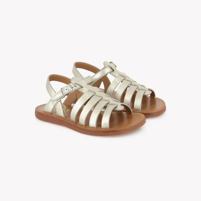 pom-d-api-plagette-strap-sandale-fille-platine-light-laminato image 1