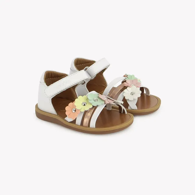 pom-d-api-poppy-multi-flo-sandales-fille-blanc-pastel-scratch image 1