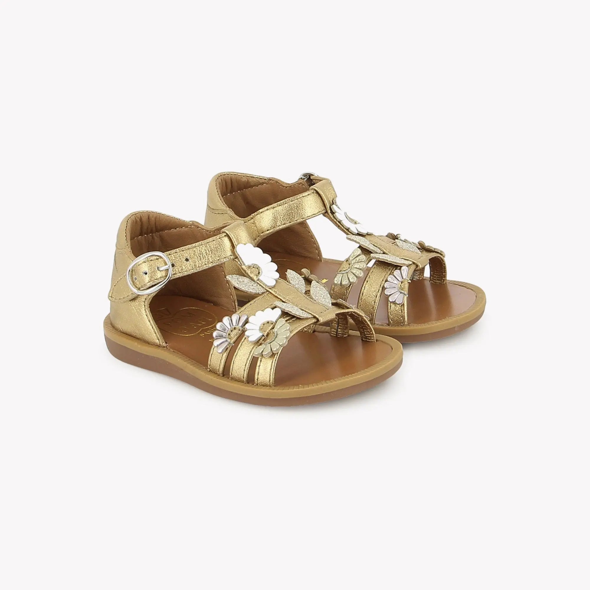 pom-d-api-poppy-multi-daisy-laminato-dor-multi-sandale-premiers-pas-fille image 1