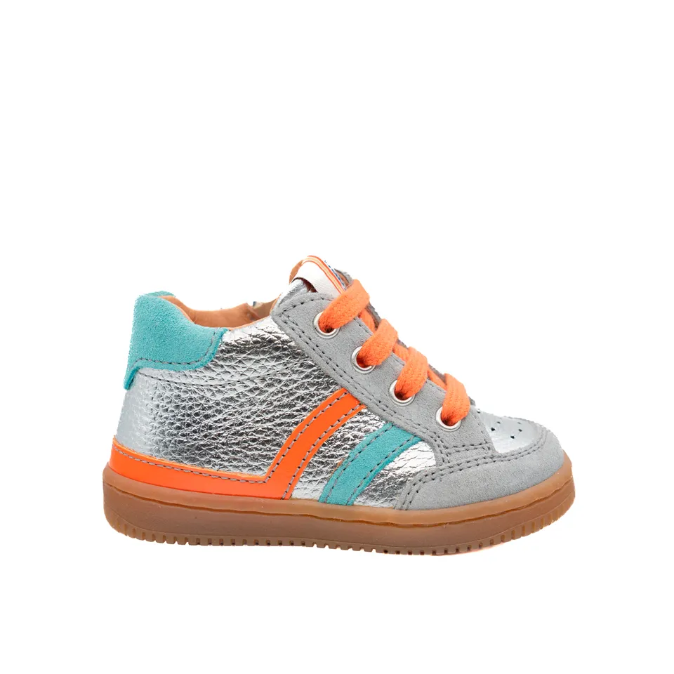 babybotte-flamme-chaussure-b-b-fille-silver-lacets-et-zip image 1