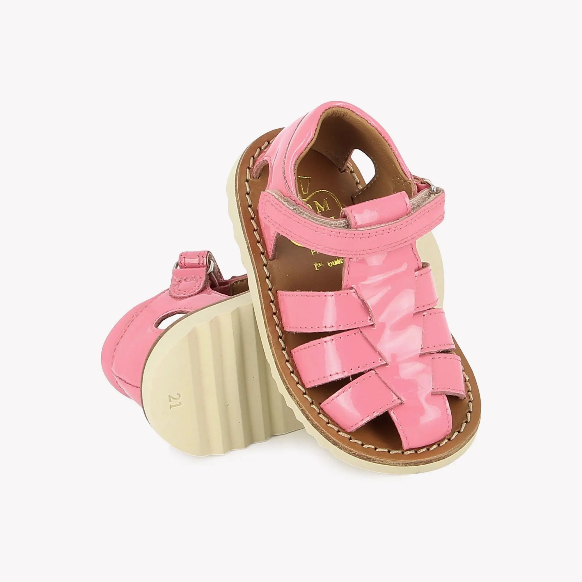 pom-d-api-waff-papy-sandale-fille-vernis-m-tal-bubble-gum image 2