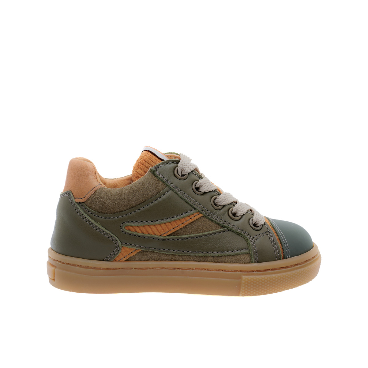 babybotte-arezzo-chaussure-lacets-gar-on-vert-velours image 1