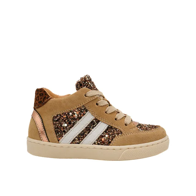 babybotte-kolyne-brown-chaussure-fille-cuir-paillet-marron-zip image 1