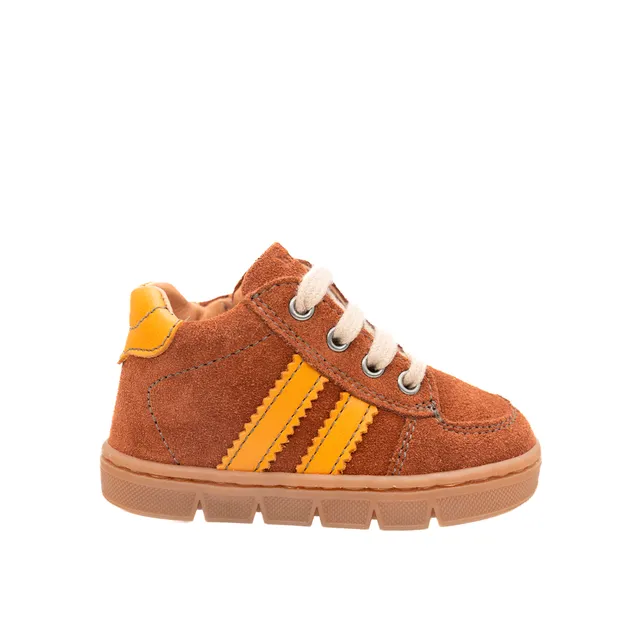 babybotte-farel-chaussure-b-b-gar-on-lacets-zip-cuir-cognac image 1