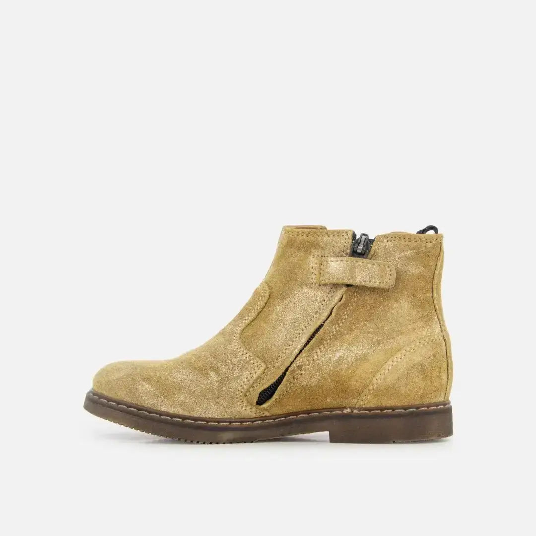 pom-d-api-city-jodzip-bottine-enfant-cuir-velours-paillet-biscuit image 3