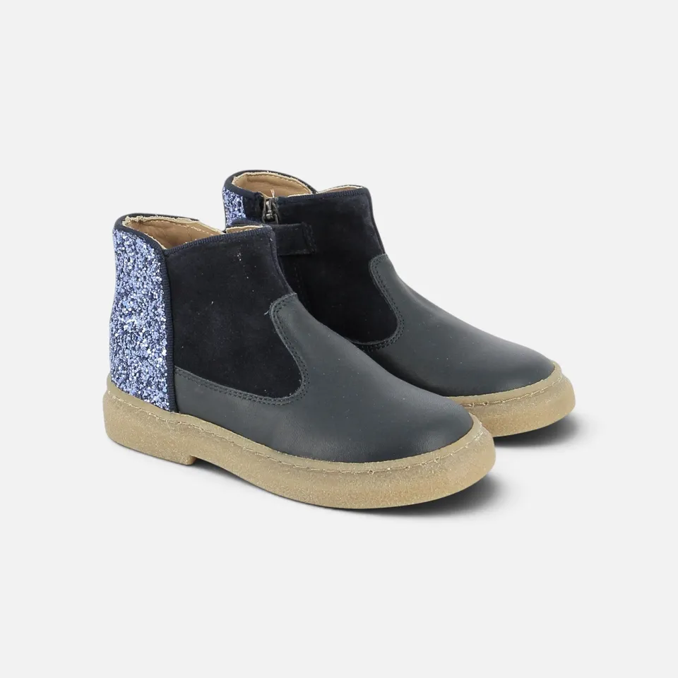 pom-d-api-trix-back-bottine-cuir-fille-marine image 1