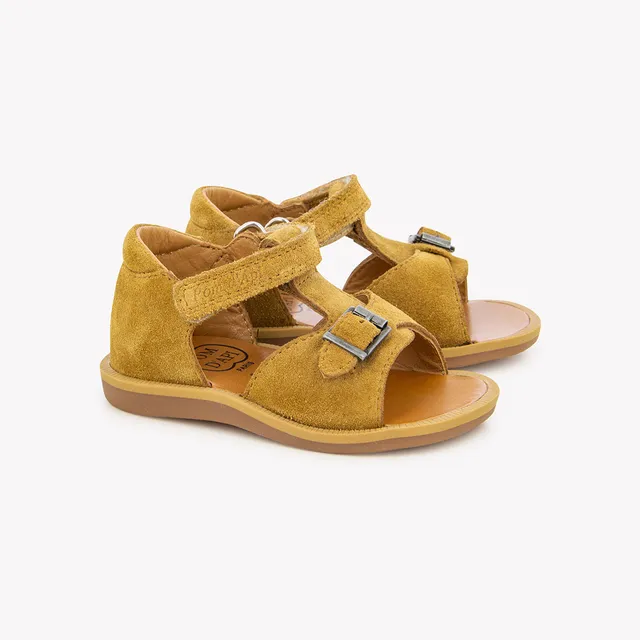 pom-d-api-poppy-easy-velours-camel-sandale-premiers-pas-gar-on image 1