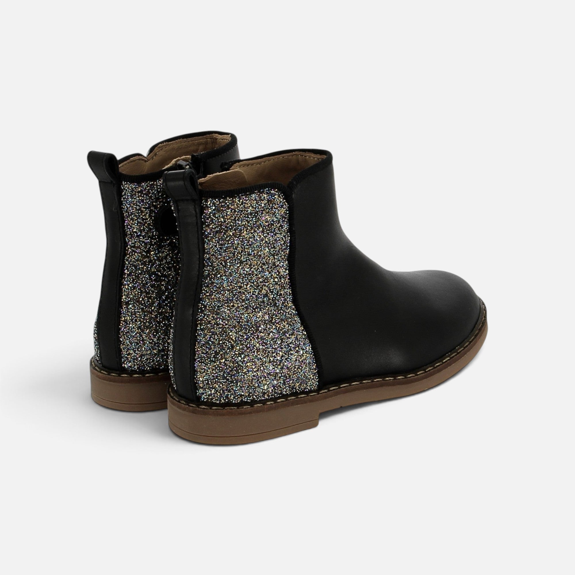 pom-d-api-trip-back-bottine-nappa-glitter-noir-multi-fille image 2