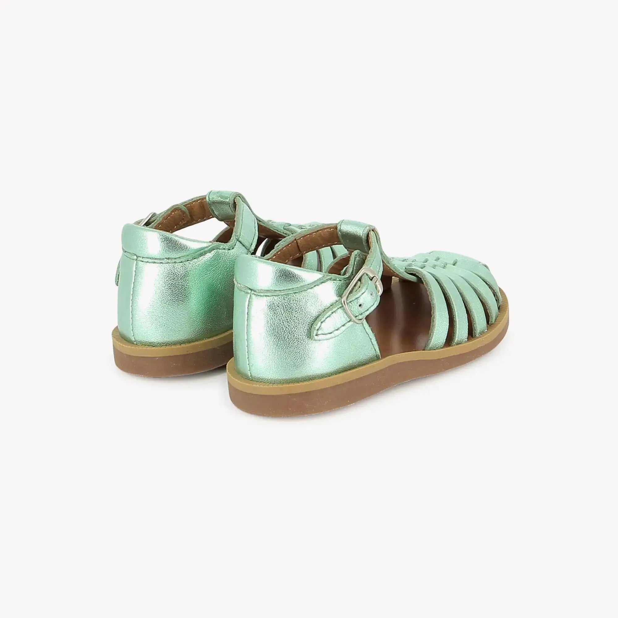 pom-d-api-poppy-pitti-sandale-premiers-pas-fille-vert-d-eau image 3