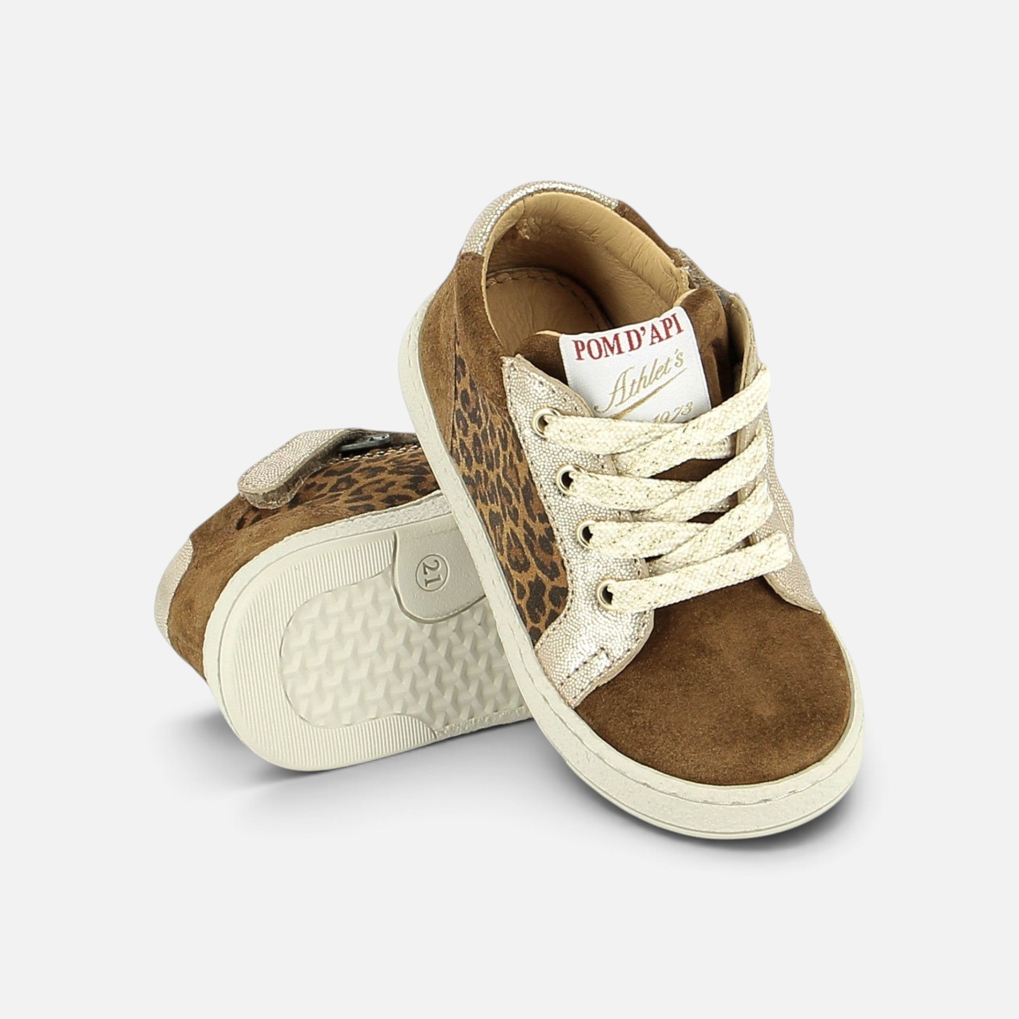 pom-d-api-mousse-zip-top-basket-velours-baby-leo-miel-naturel-fille image 3