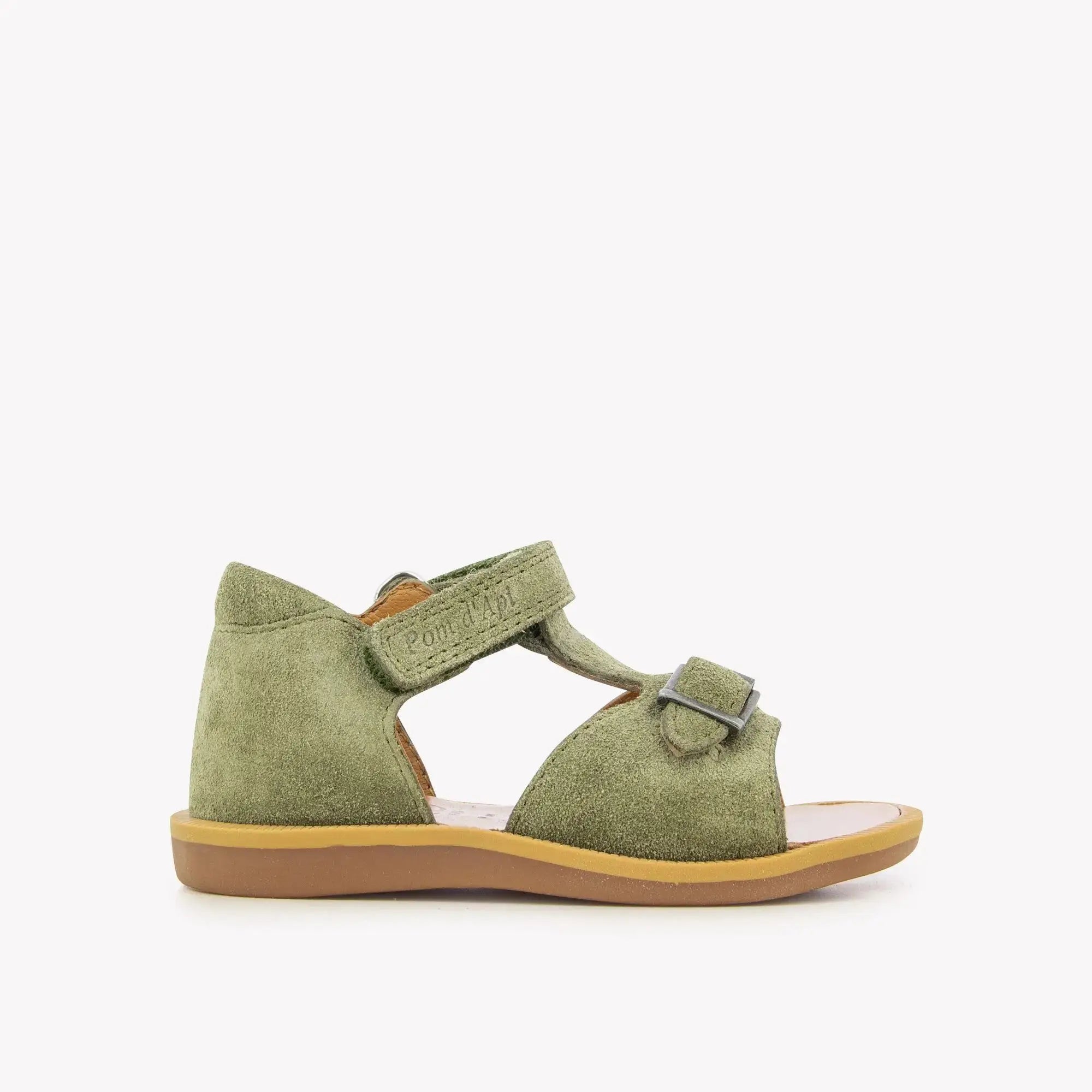 pom-d-api-poppy-easy-sandale-premiers-pas-velours-kaki image 3