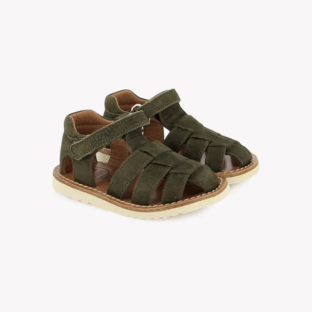 pom-d-api-waff-papy-sandale-premiers-pas-nubuck-kaki image 1