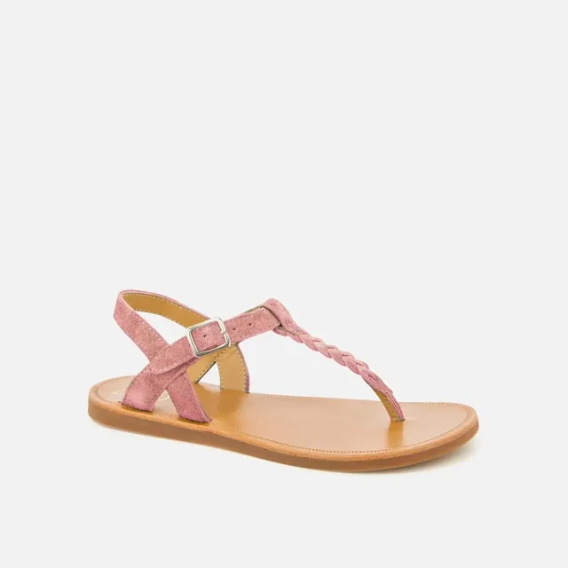 pom-d-api-plagette-antic-sandale-nubuck-rose-fille image 1
