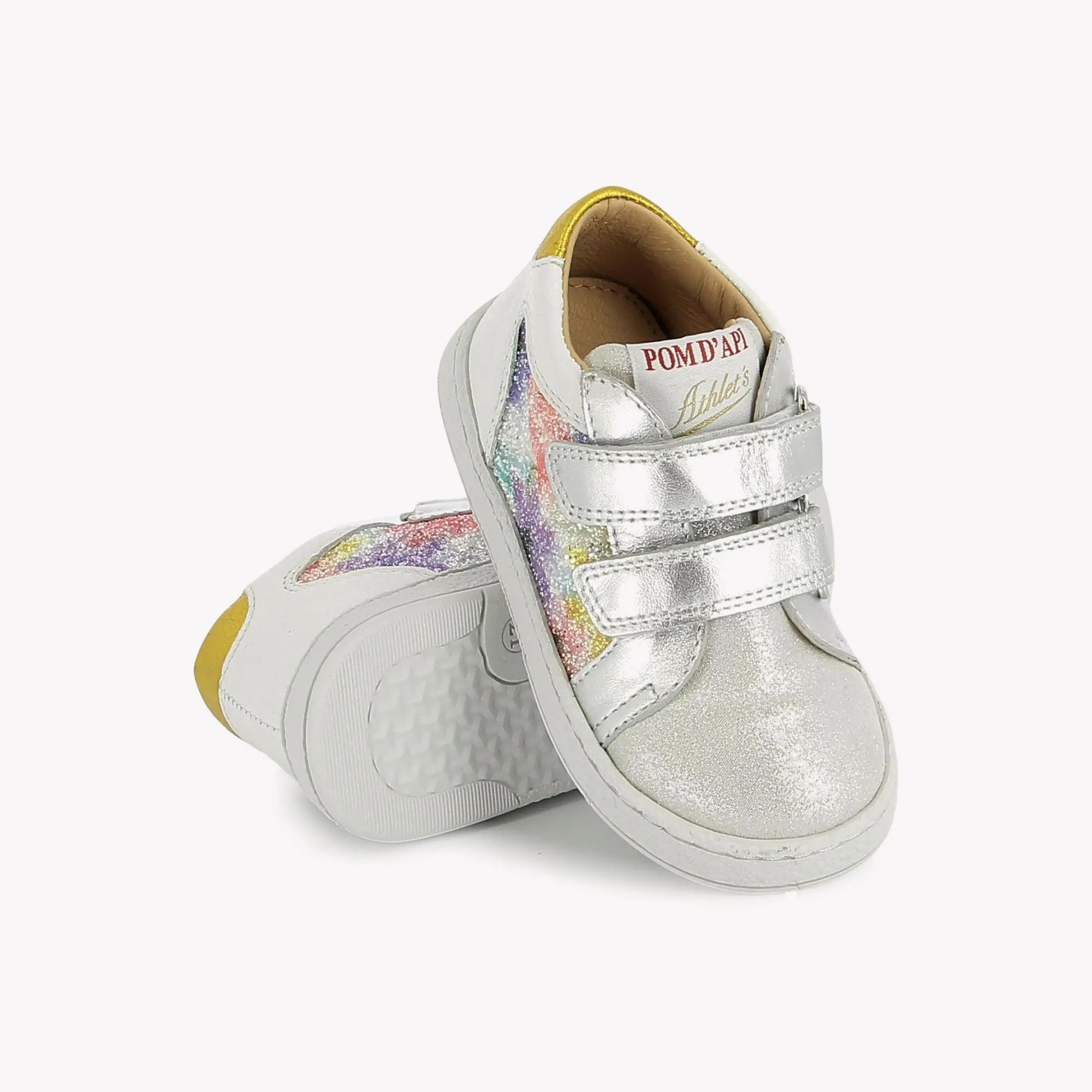 pom-d-api-mousse-easy-top-baskets-premiers-pas-fille-velours-glitter-blanc-multi image 2