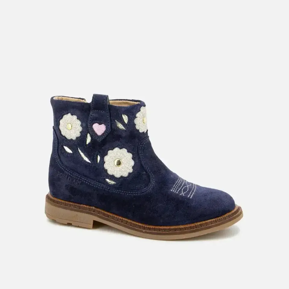 pom-d-api-sister-boots-wendy-bottine-fille-bleu-fleuri image 1