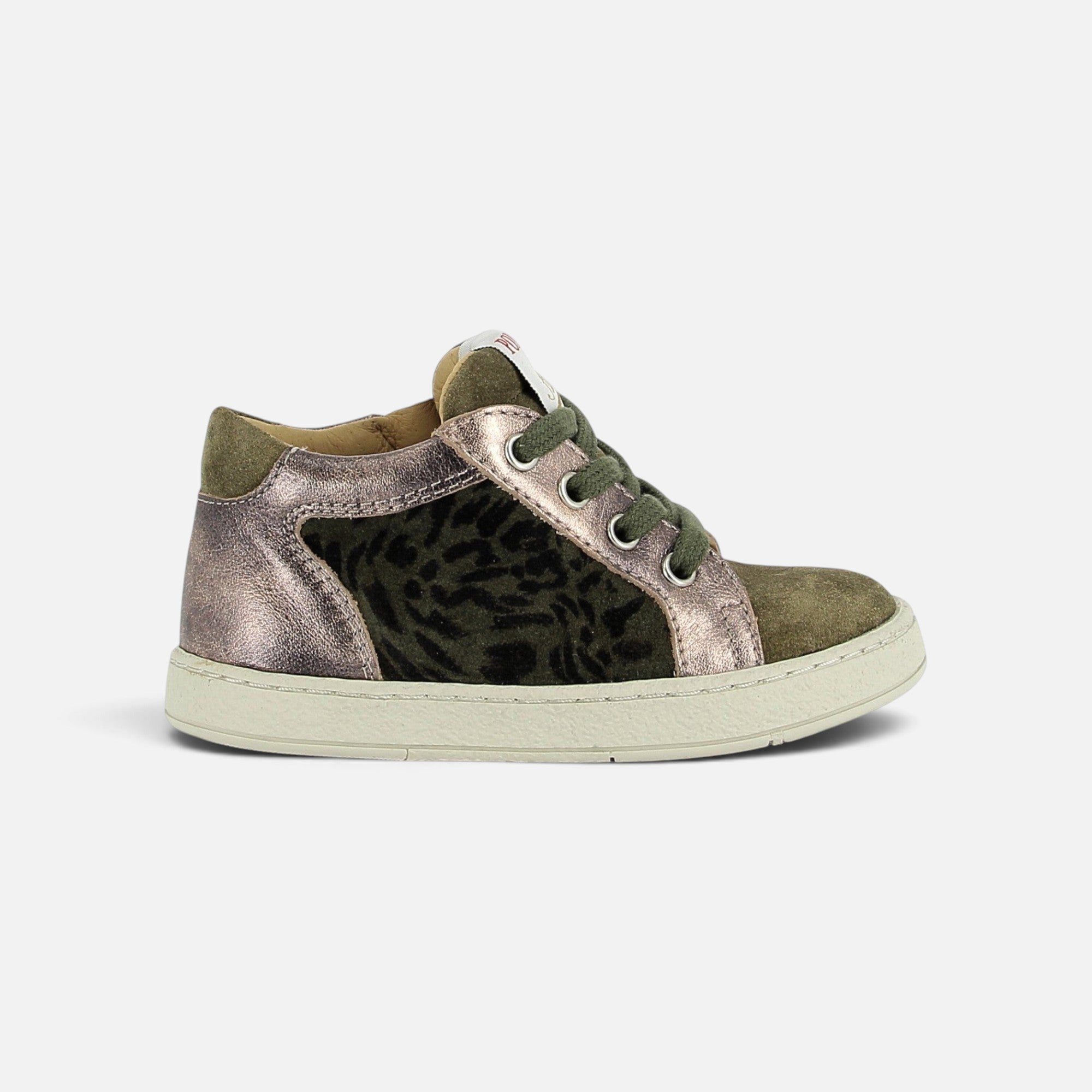 pom-d-api-mousse-zip-top-basket-fille-cuir-truffle-kaki-velours-savana image 4