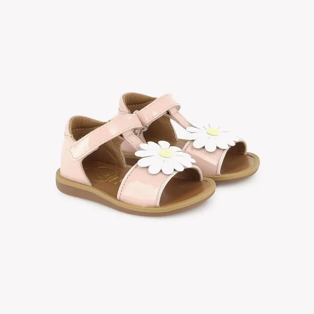 pom-d-api-poppy-big-flo-vernis-pink-sandale-premiers-pas image 1