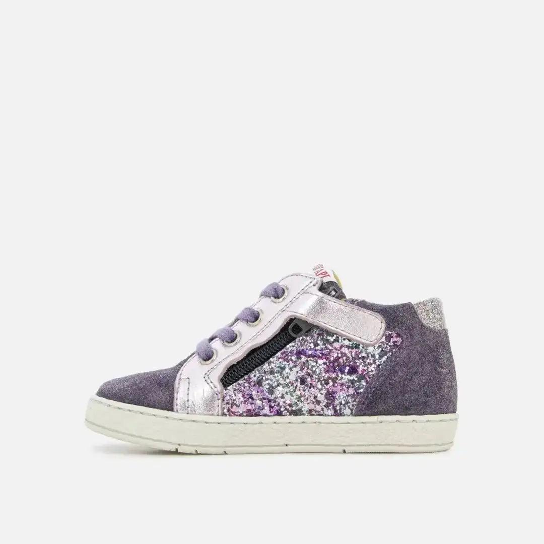 pom-d-api-mousse-zip-top-basket-premiers-pas-argent-violet-clematis-fille image 3