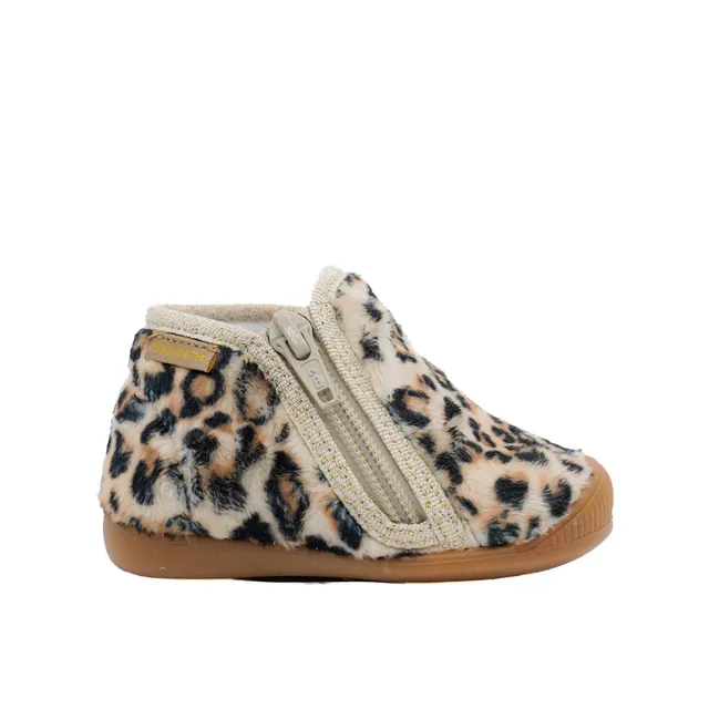 babybotte-pierette-zip-chausson-fille-beige-l-opard image 1