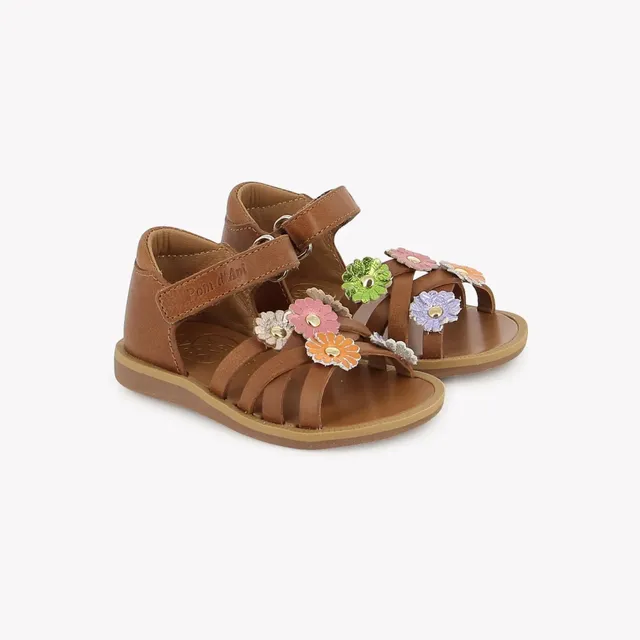 pom-d-api-poppy-spring-sandale-premiers-pas-fille-camel-vaquetta image 1