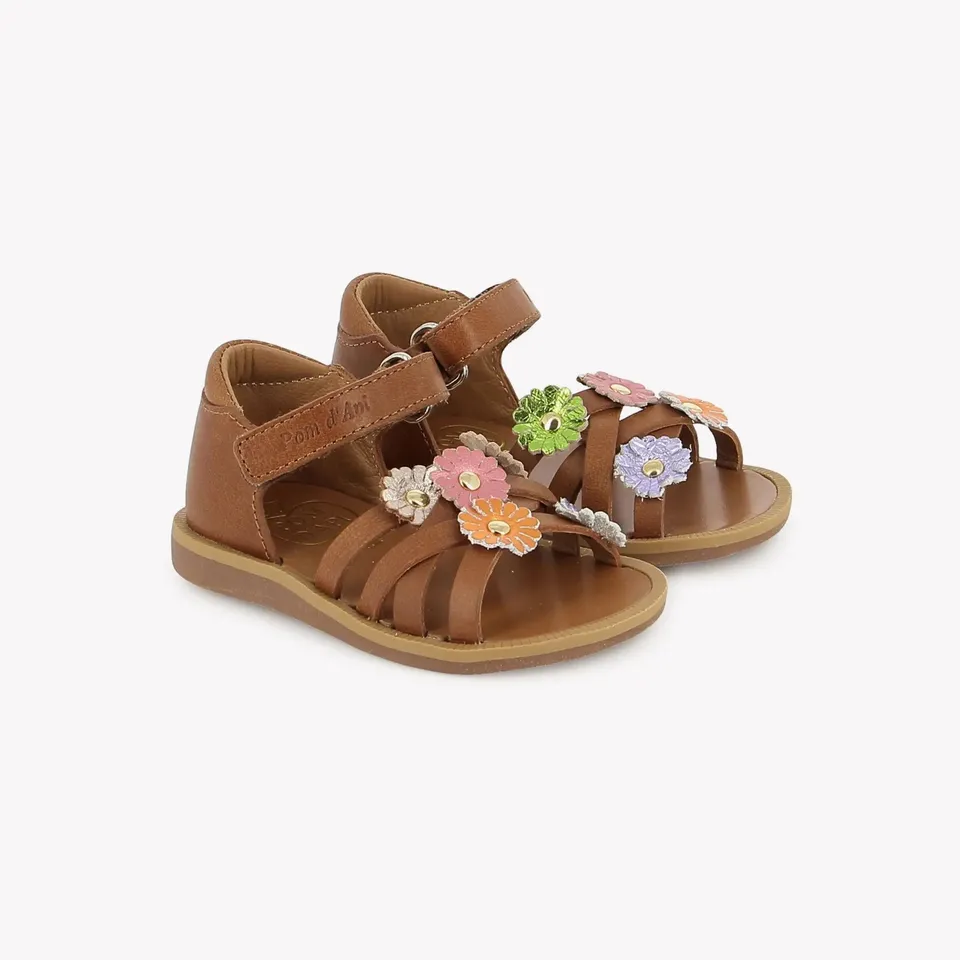 pom-d-api-poppy-spring-sandale-premiers-pas-fille-camel-vaquetta image 1