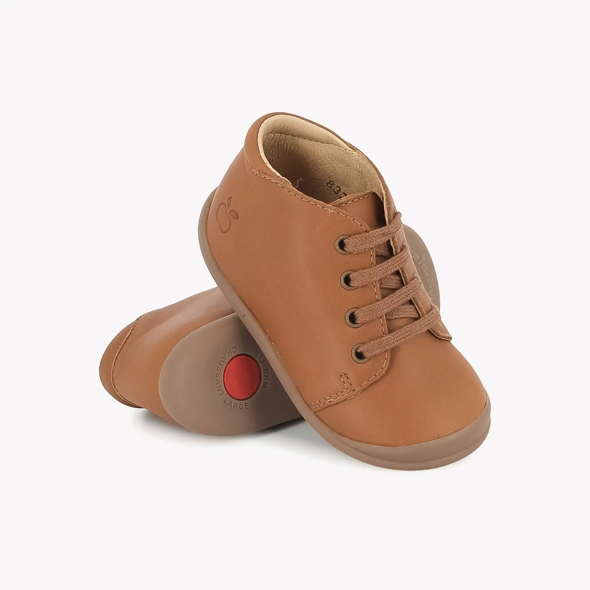 pom-d-api-flex-up-bottine-chaussure-premiers-pas-gar-on-camel-lacets image 2