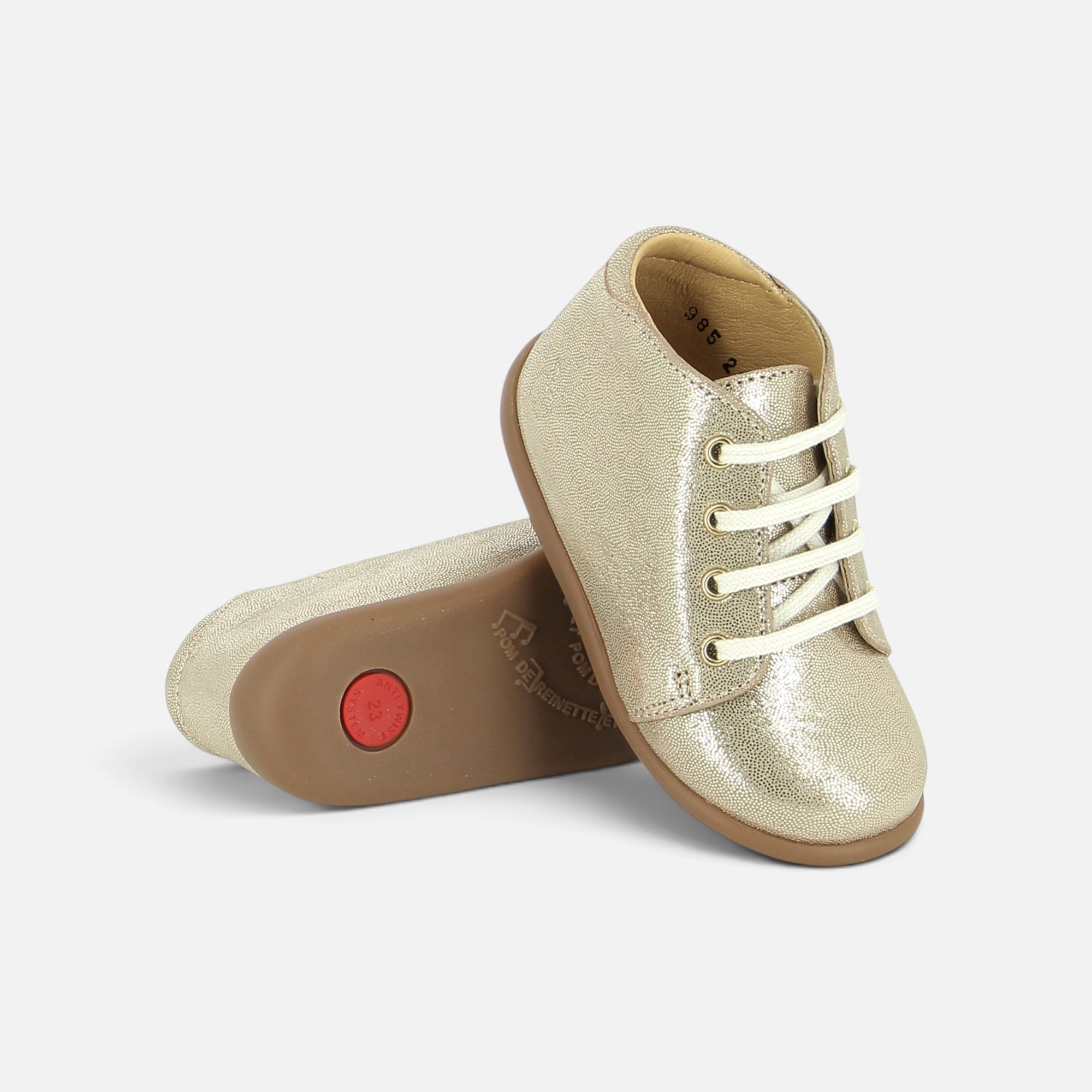pom-d-api-stand-up-bottine-premiers-pas-fille-sand-velours-paillette-anti-twist image 3